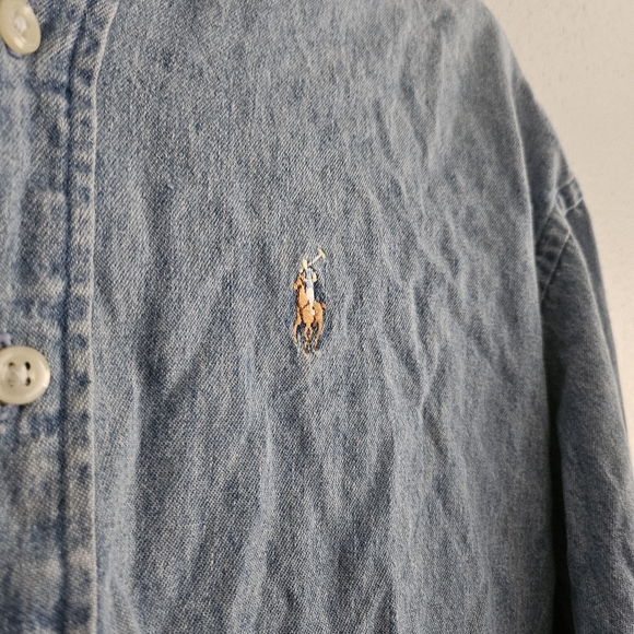 Polo Ralph Lauren Long Sleeve Light Denim Shirt - Picture 2 of 4